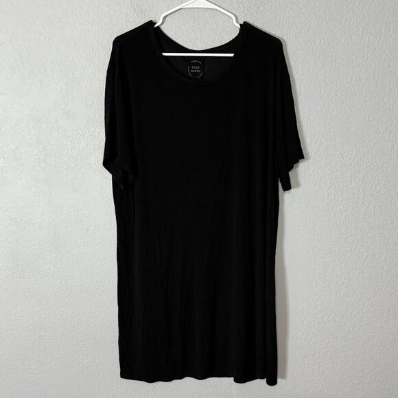 Cozy Earth Bamboo Stretch-Knit Sleep Dress Black Size Large - Picture 1 of 7